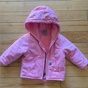 Carhartt Light Pink Kids Hooded Puffer Coat